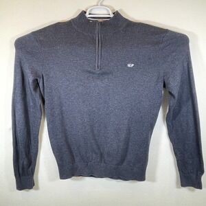 Vineyard Vines Sweater Men Medium 1/4 Zip Pullover Blue Long Sleeve Mock Neck